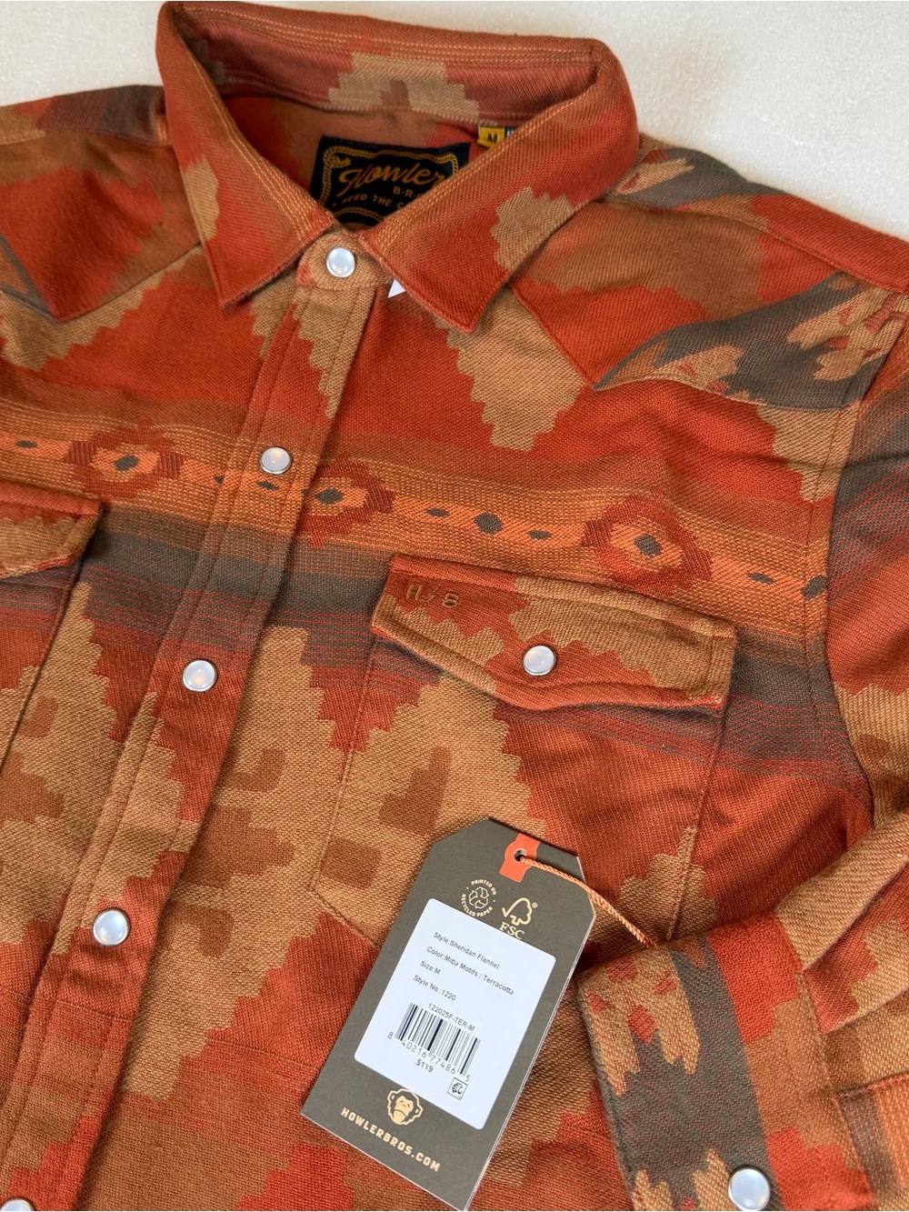 NWT Howler Brother's Men’s Medium Sheridan Flannel Shirt Pearl Buttons Aztec

Me